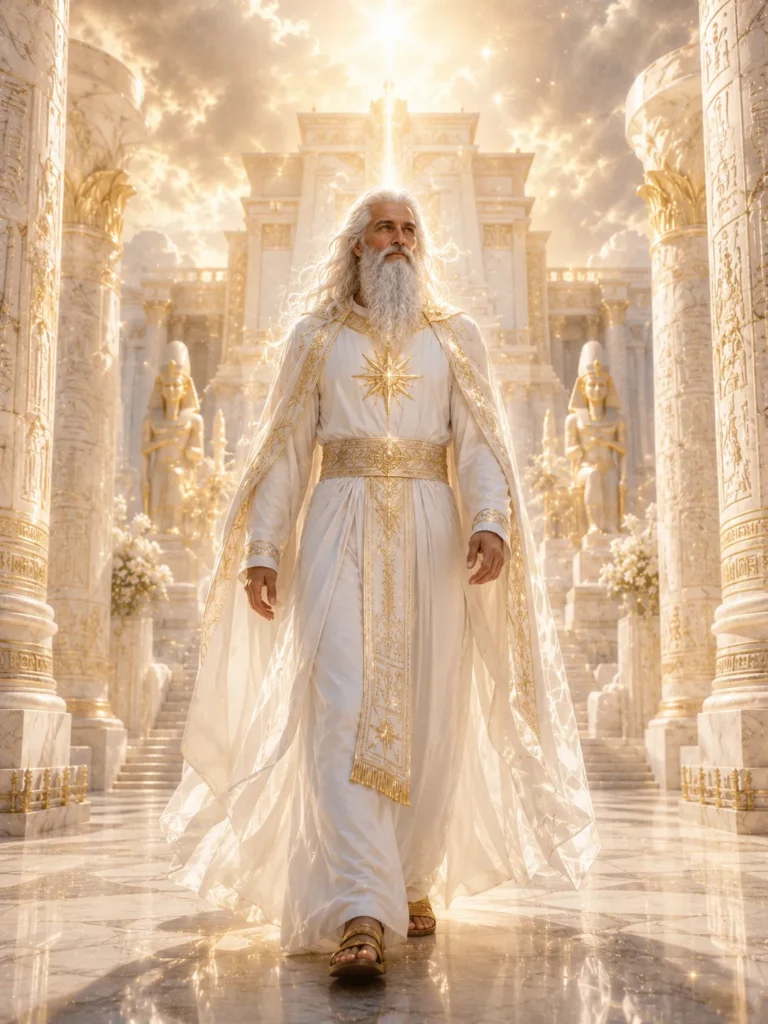 Mestre Serafis Bey andando no templo de mármore